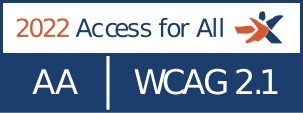 Icona per il certificato di conformità dei siti web accessibili WCAG 2.1 AA della fondazione "Accesso per tutti".